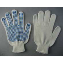 7g White Angora Yarn String Knitting Work Glove PVC Dots (2481)